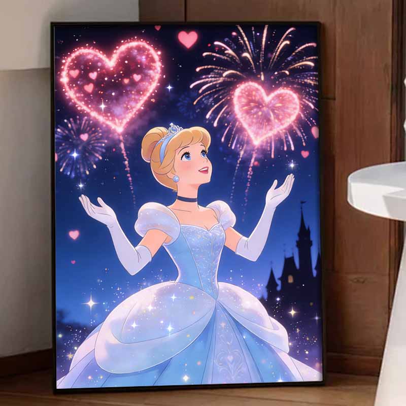 Disney Diamond Painting Set Full Drill 5D Cinderella Art Home Decor Creative Handicrafts Romantic Night