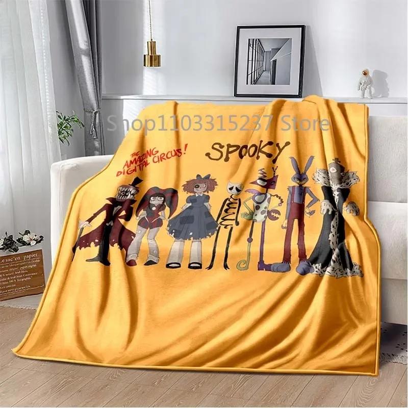 Cartoon Pomni Jax Digital Circus Magie Decken, Kinder Überwurfdecke, für Schlafzimmer Wohnzimmer Sofa Bett Auto, Kinder Geschenk, Decke