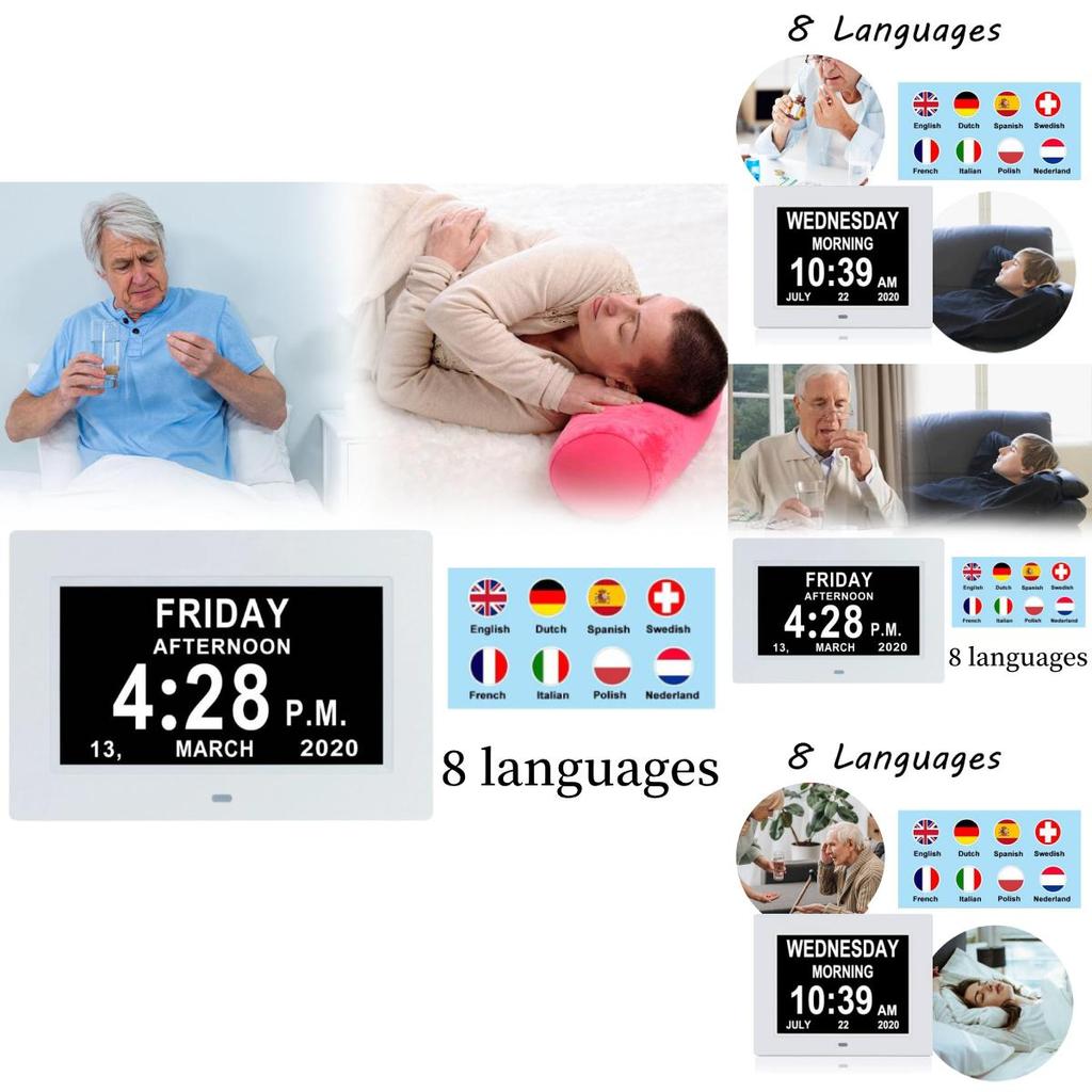 7 Inch Electronic Smart Pill Reminder Clock For Elderly With Alarm And Music Playback Options