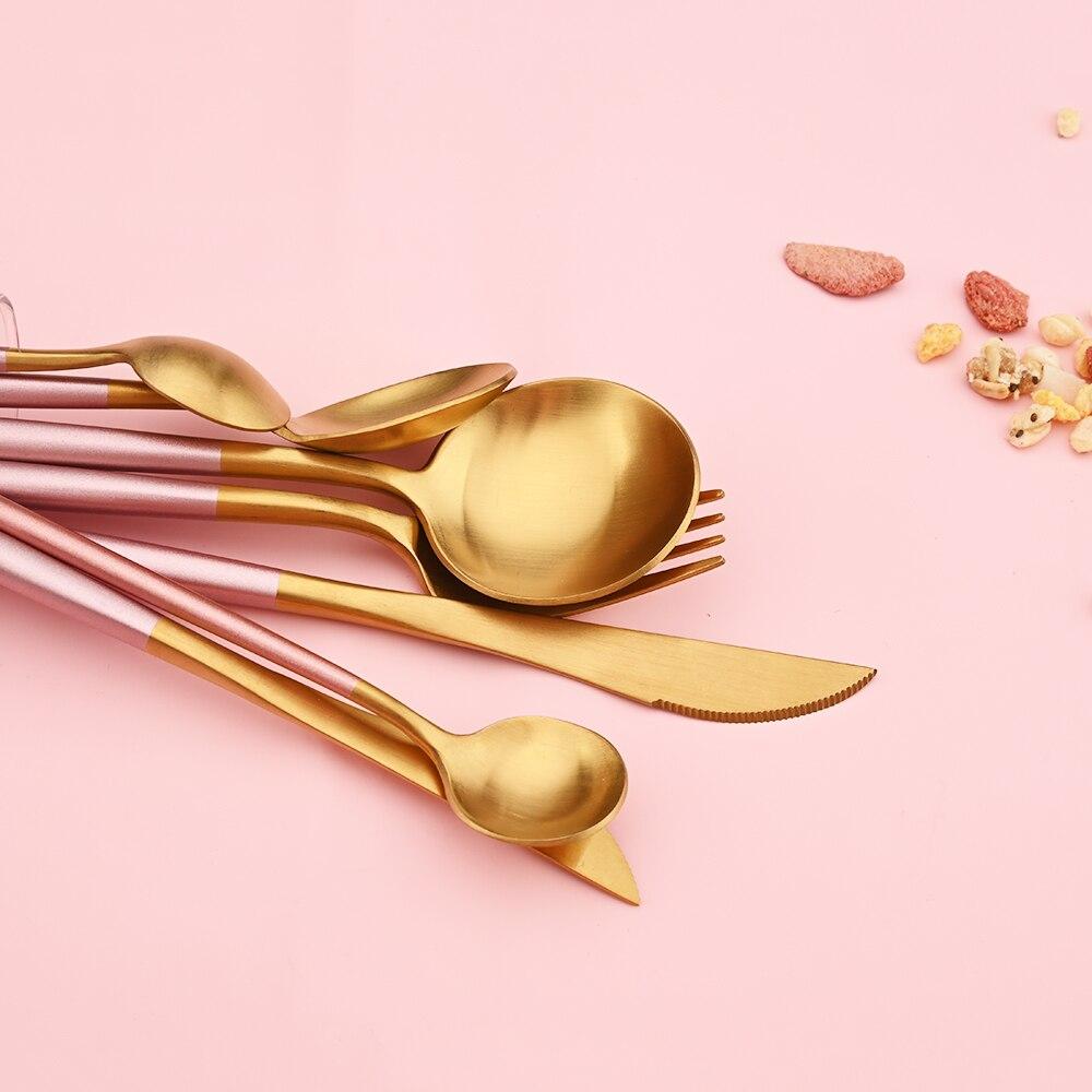 Dinnerware Set Gold Cutlery Set Dessert Fork Teaspoon 18/10 Stainless Steel Dinner Fork Spoon Knife Chopsticks Set Silverware