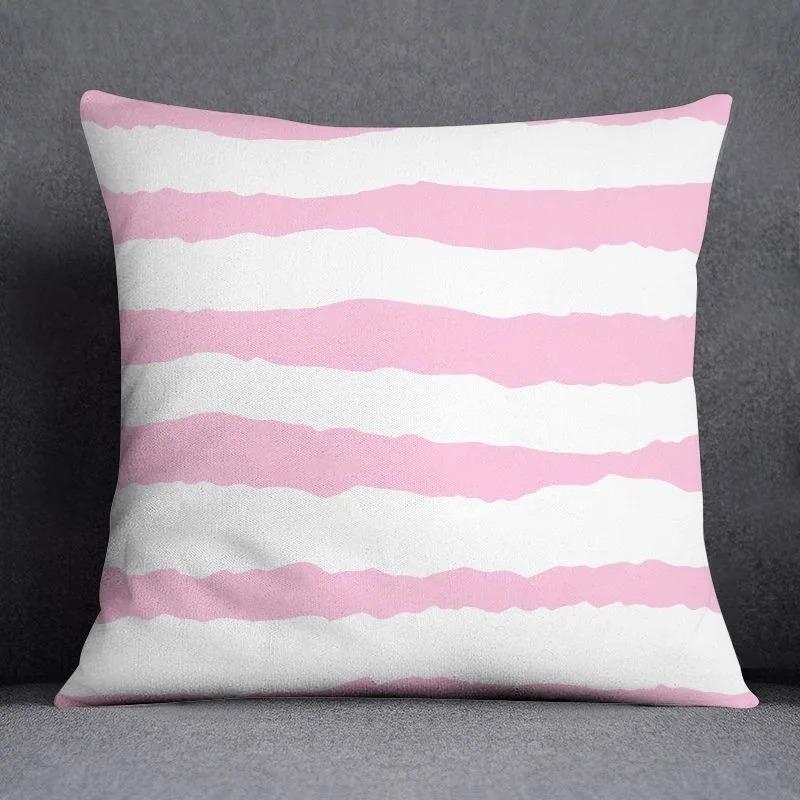 Pink Purple Geometric Floral Cushion Cover Peach Skin Cute Feather Throw Pillowcase Sofa Living Room Bedroom Home Decor 40X40