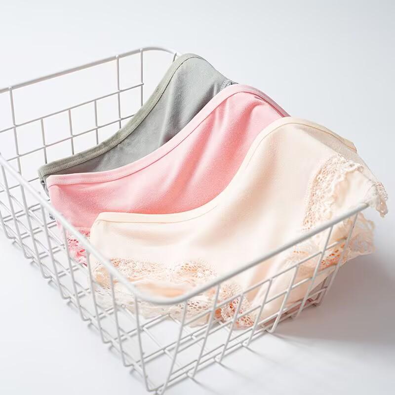 4PC Lace Girl Shorts Briefs Modal Underpants Milk Silk Panties Girls Teenagers