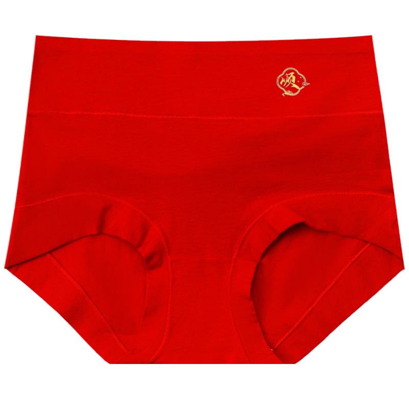 Year of the Rat High-Waisted Women's Plus Size Red Cotton Underwear