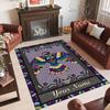 Birds Theme Crystal Velvet Floor Rug Personalized Custom Name Text Warm Carpet Home Decoration
