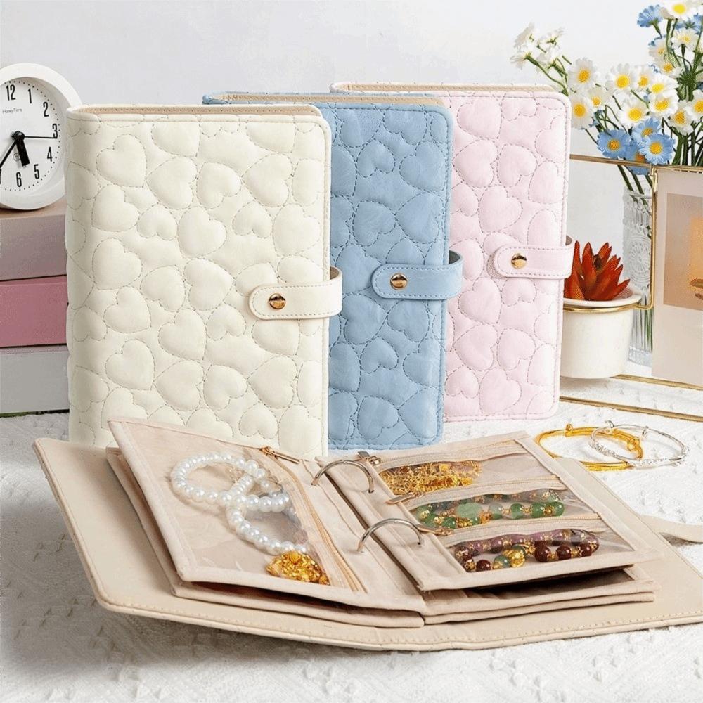 Love Heart Jewelry Storage Book Leather Jewelry Packaging Brochure  Travel