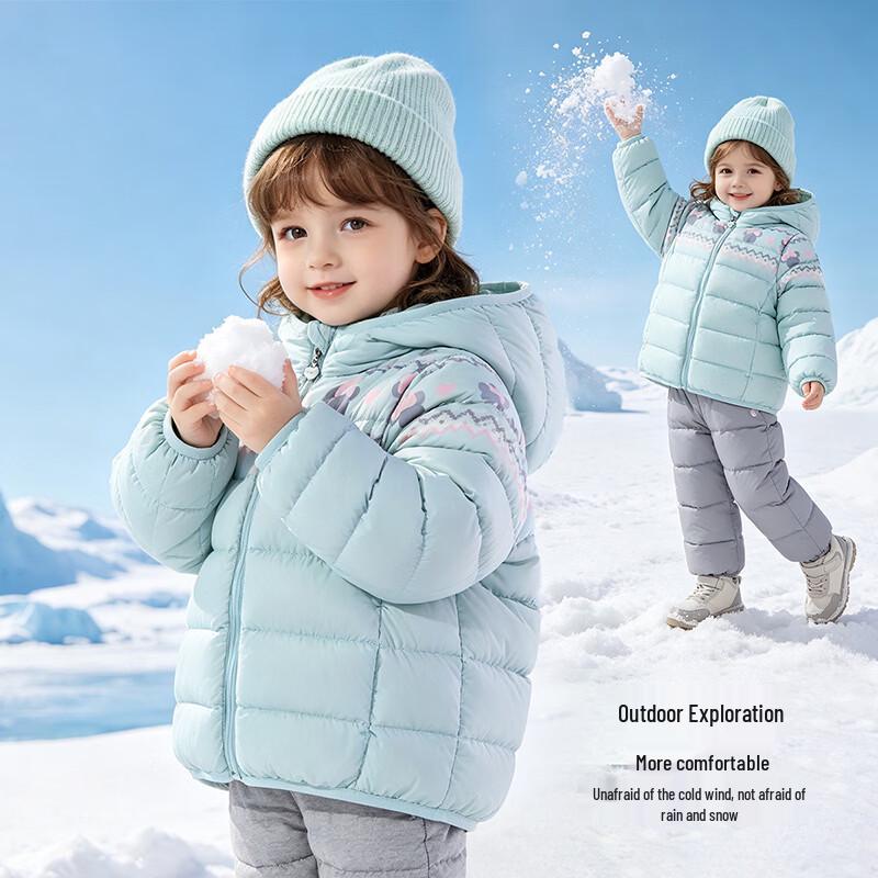 Disney Girls' Lightweight Puffy Hooded Down Jacket