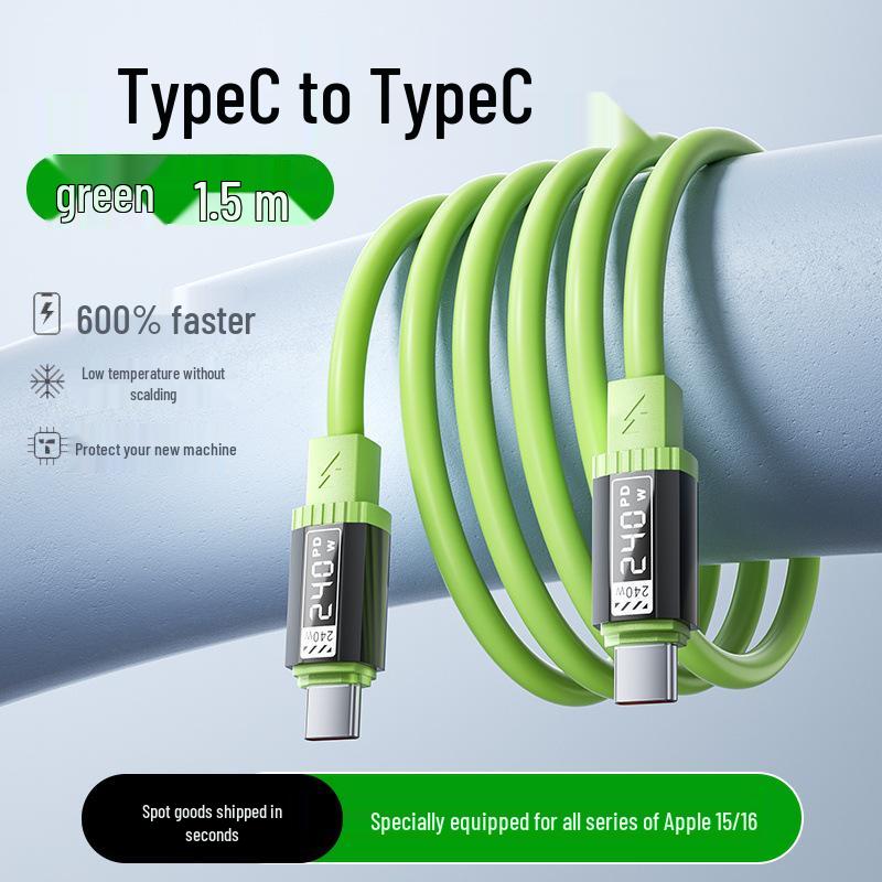 Super Fast Charging 6A Liquid Silicone Type-C Multi-functional Thickened Data Cable