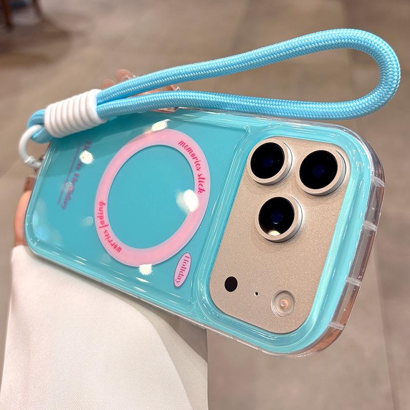 for  Candy Color Contrast Lanyard Case for For Iphone 17 16 1 14 Pro Max 13 12 Air Hand Wrist Strap Bumper Shockproof Cover