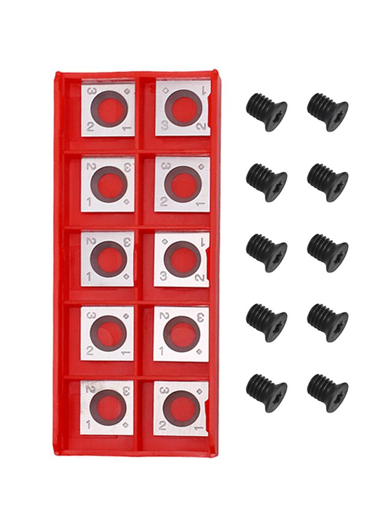 10pcs 14x14mm Carbide Blades Carbide Inserts Cutters With Screws Turning Tool Parts For Woodworking Spiral Planer Head