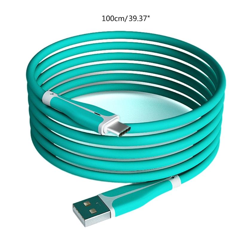 Liquid Silicone Data Cable with Lamps 3A Super Fast Charging Cable Cord Support Data Transmission for Tablets PC