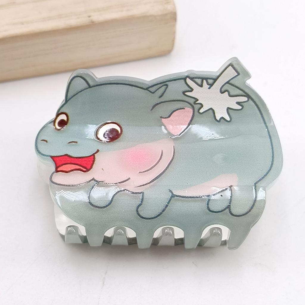 Cute Miss Hippo Hair Claw Flower Acrylic Small Shark Clip Set Headwear Geometry Cartoon Capybara Hair Clip For Girls