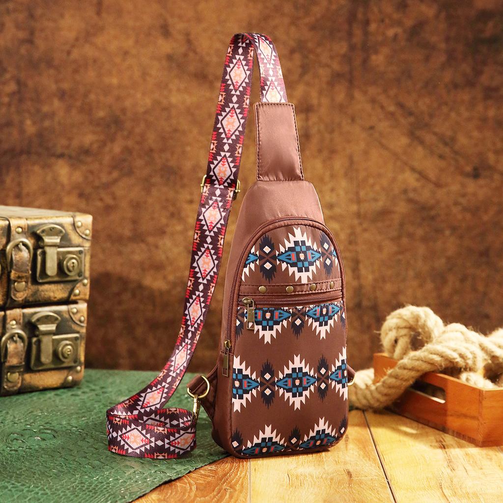European and American Amazon Independent Station TK Aztec Bohemian Style Chest Bag Cross Shoulder Single Shoulder Women's Bag