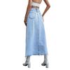 Cross-border Women's European & American Casual High Waist A-line Denim Midi Skirt