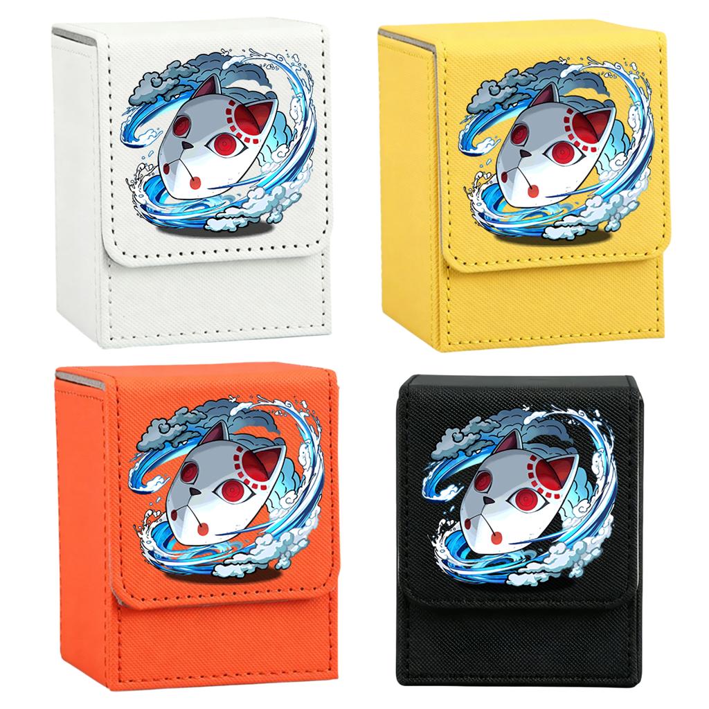 Anime Demon Slayer Card Case Kamado Tanjiro Nezuko Tsuyuri Agatsuma Zenitsu Self Made Leather Game Collection Card Storage Box