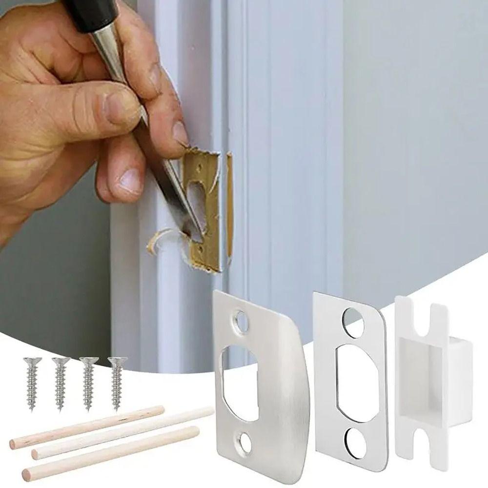 Stainless Steel Door Strike Plate Universal Strike Plate Repair Kit Door Latch Restorer