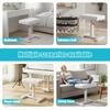 Hydraulic Lifting Piano Stool Chair Height Adjustable Music Stool with PU Leather Sponge Cushion for Vanity Living Room Bedroom