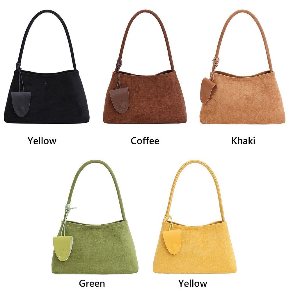 Trendy Multicolor Shoulder Bag PU Frosted Underarm Bag Comfortable Handle Large Capacity Tote Bag Commutting