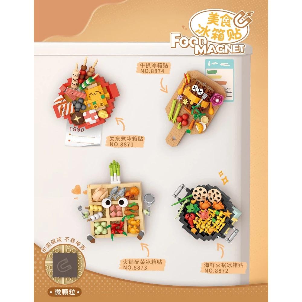 LOZ Mini Magnet de Frigider Creativ Blocuri de Construcție Oraș Oden Hot Pot Friptură Model Asamblare Decorațiuni Jucării Cărămizi Copii Cadou DIY
