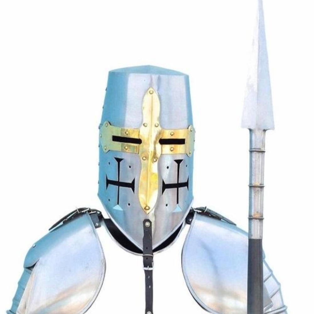 15th Century Medieval Knight Full Body Armor Suit with Shield & Sword – Authentic Steel, Adjustable Size, Complete Set