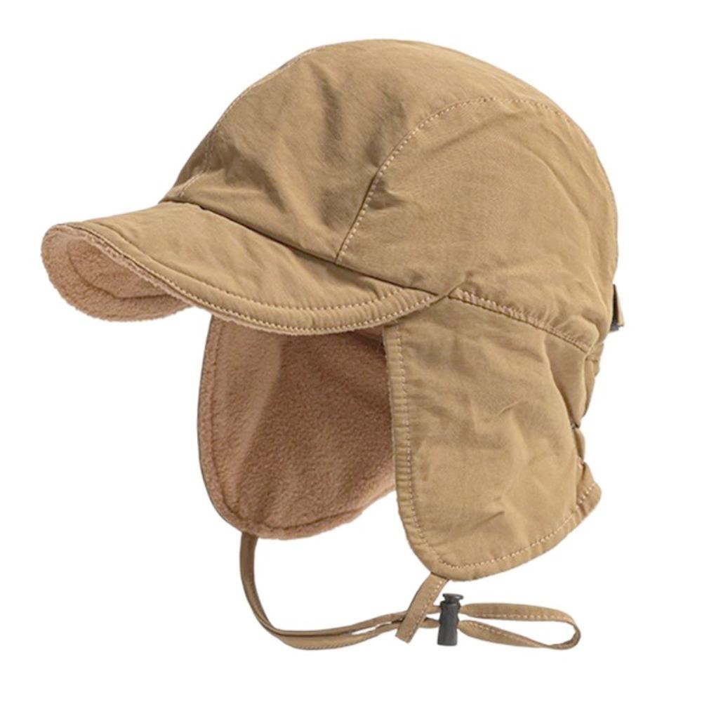 Windproof Velvet Pilot Hat Solid Color Winter Cap Japanese Bomber Hat  Outdoor