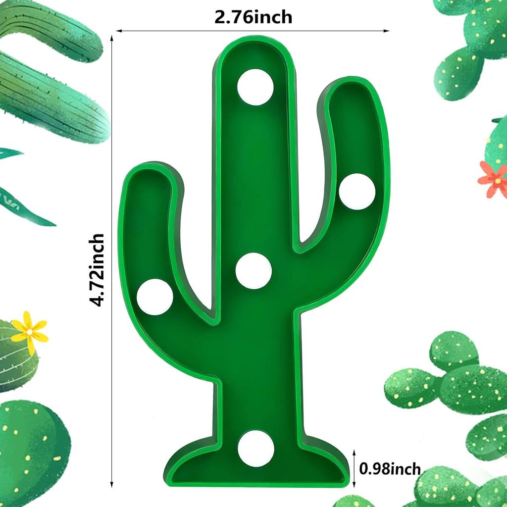 Kathfly 12 Pieces Mexican Decorations Cactus Light Night LED Night Tabletop Lamp Cactus Party Cute Mini Light for Bedroom Garden Home Cinco De Mayo