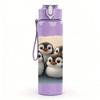 1PC Group Penguin Family Antarctic Print 750ml Color Plastic Sports Water Bottle Leakproof Flip Straw Lid Suitable for Sports Office Home Use