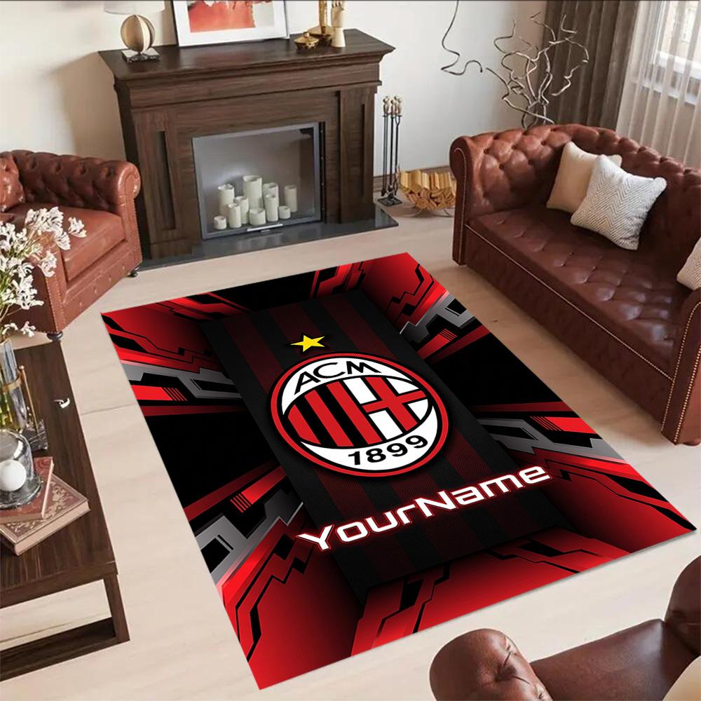 Ac Milan Customize Your Name Carpet Design for Bedrooms Study room Living Rooms Kitchen Antislip Carpet Anime Office Decor