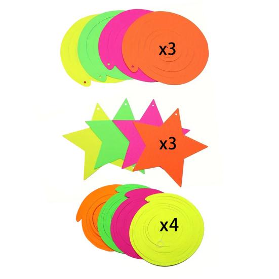 40 Pcs Glow Paper Star Hanging Swirl Decoration Glow In