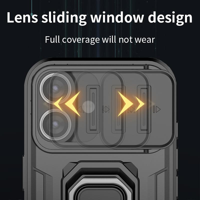 Armor Case For iPhone 16 15 14 13 12 11 XR XS X Pro Max Heavy Duty Shockproof Anti-Scratch With Ring Holder Phone Cover