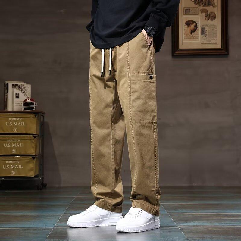 Casual pants men's spring and autumn new loose trendy brand straight tooling men's trendy brand long pants