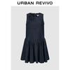 Women's Drawstring Sleeveless Denim Dress