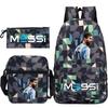 Set Zaino Scolastico Cristiano Ronaldo per Bambini Ragazzi Ragazze 15L Tessuto Oxford Borsa a Doppia Tracolla con Spallacci Imbottiti Traspiranti