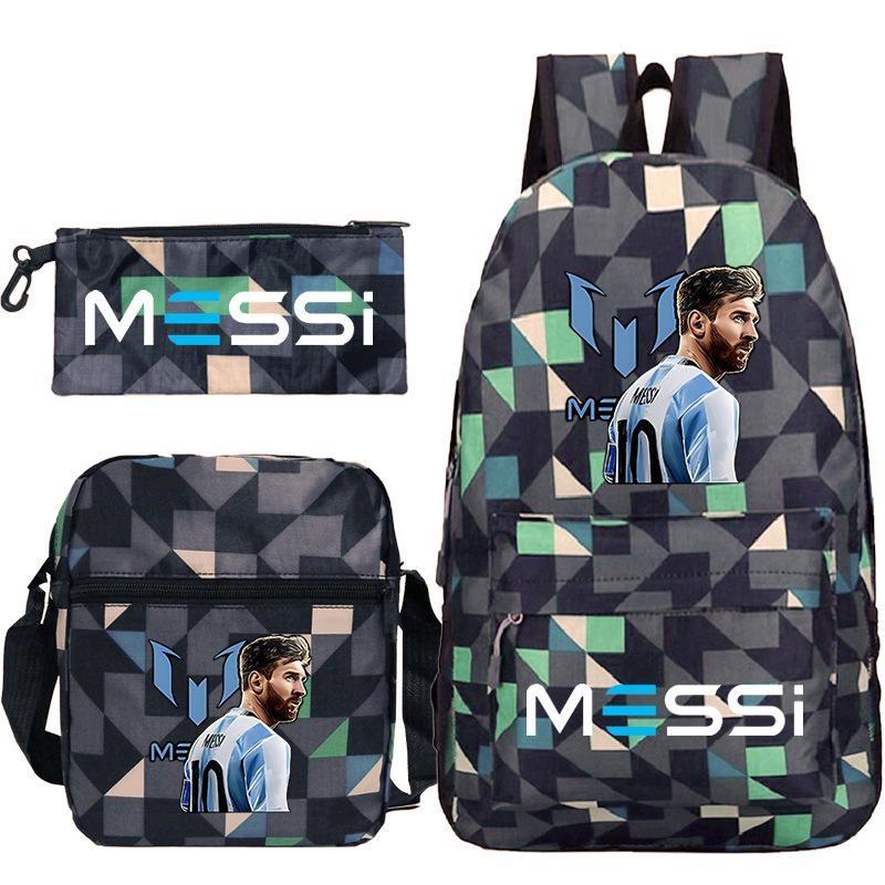 Set Zaino Scolastico Cristiano Ronaldo per Bambini Ragazzi Ragazze 15L Tessuto Oxford Borsa a Doppia Tracolla con Spallacci Imbottiti Traspiranti