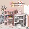 Rabbit Cartoon Transparent Mini Desktop Drawer Box for Stationery