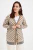Women's Fashion New Hijab Cardigan Navy Blue Jacquard Button Detailed Knitwear Cardigan