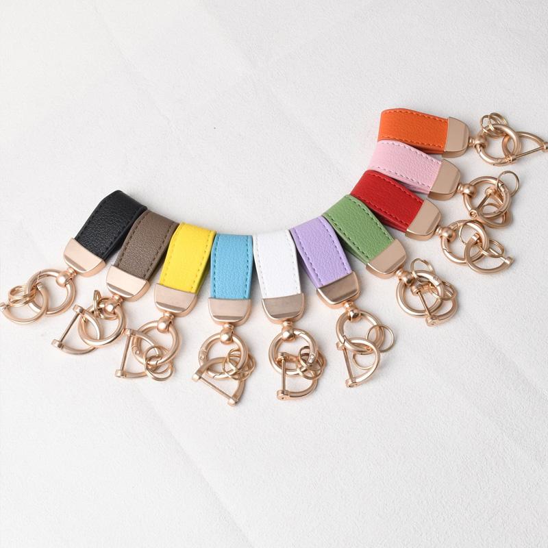 1PC Goat Pattern High-end Keyring New French Car Keychain Hardware Key Holder High Quality Lambskin Leather Keychain