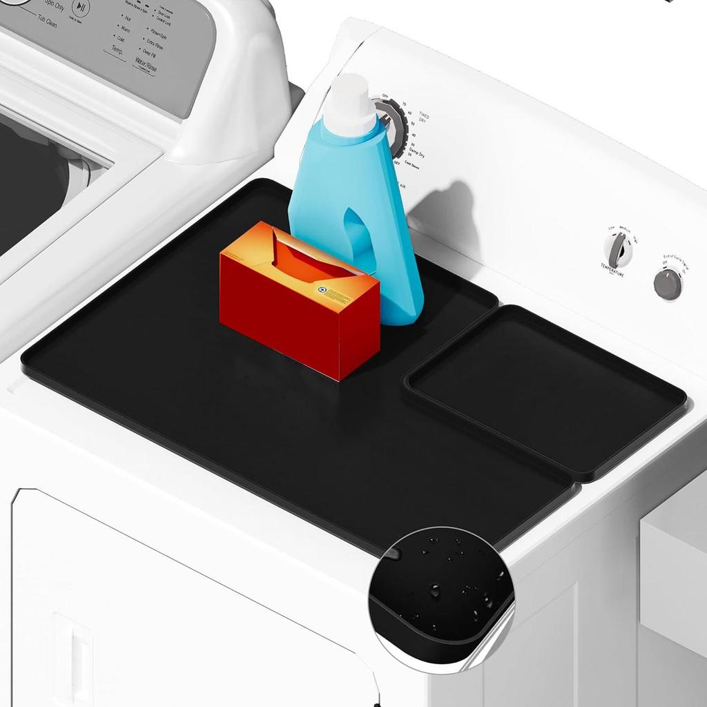 Dryer Top Protector Mat With Lint Collection Hole Washer And Dryer Mat 26x18in Silicone Non-Slip Washing Machine Topper For