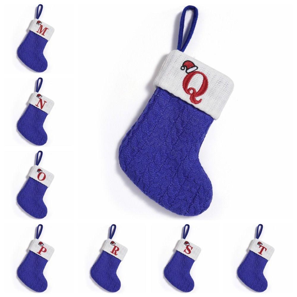 Large Capacity Christmas Alphabet Knitted Socks Thickened Candy Gift Bags  Xmas Gift