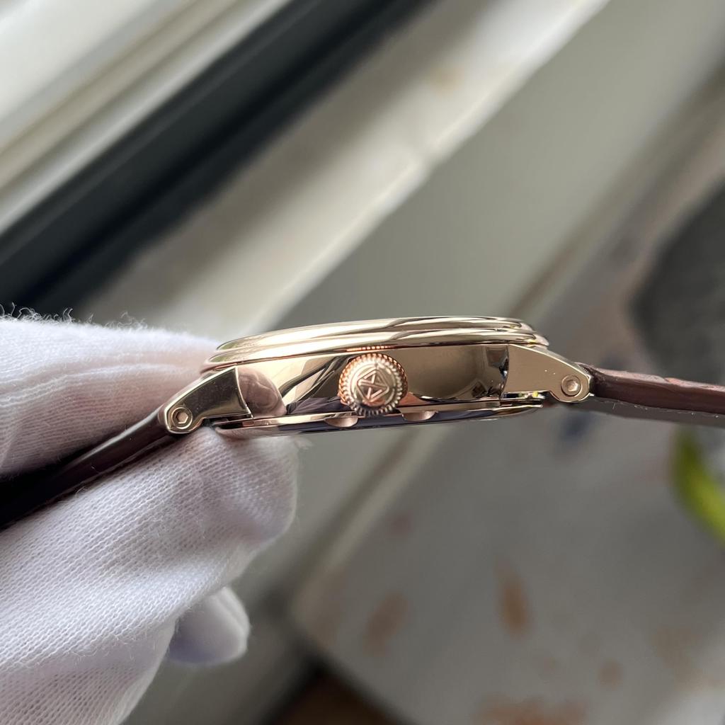 HAOFA Tourbillon Watch Mechanical Moon Phase GMT Genuine Leather Strap Hollow Engraved Dial Business Stylish Waterproof Arm Watch Men's Men's