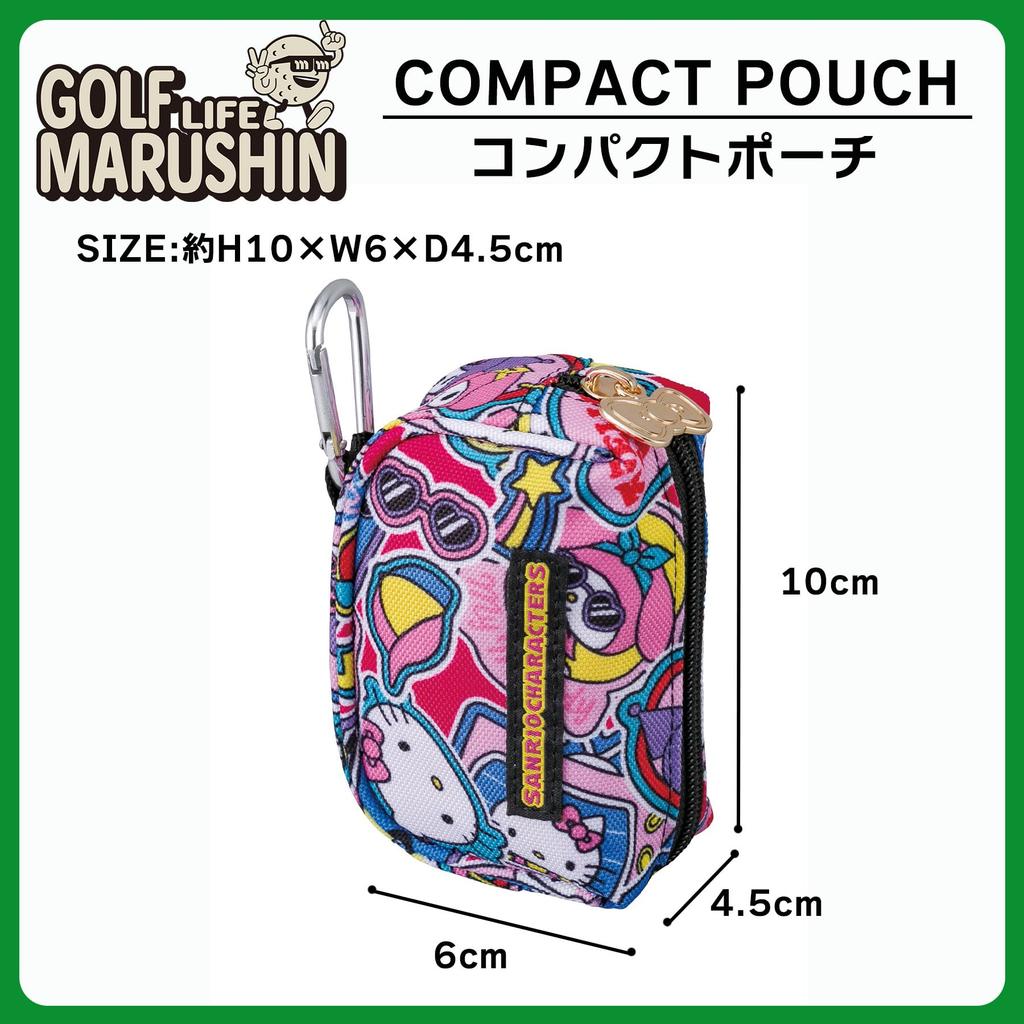 Marushin Golf Ball Sanrio Popping with 3335016400 Case, Characters, Characters, Beginner's, Carabiner,