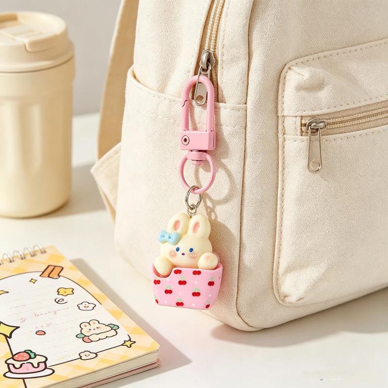 Cute Cartoon Animal Keychain For Keys And Accessories Cute Resin Animal Box Keychain Diy Bag Charm Girly Key Ring