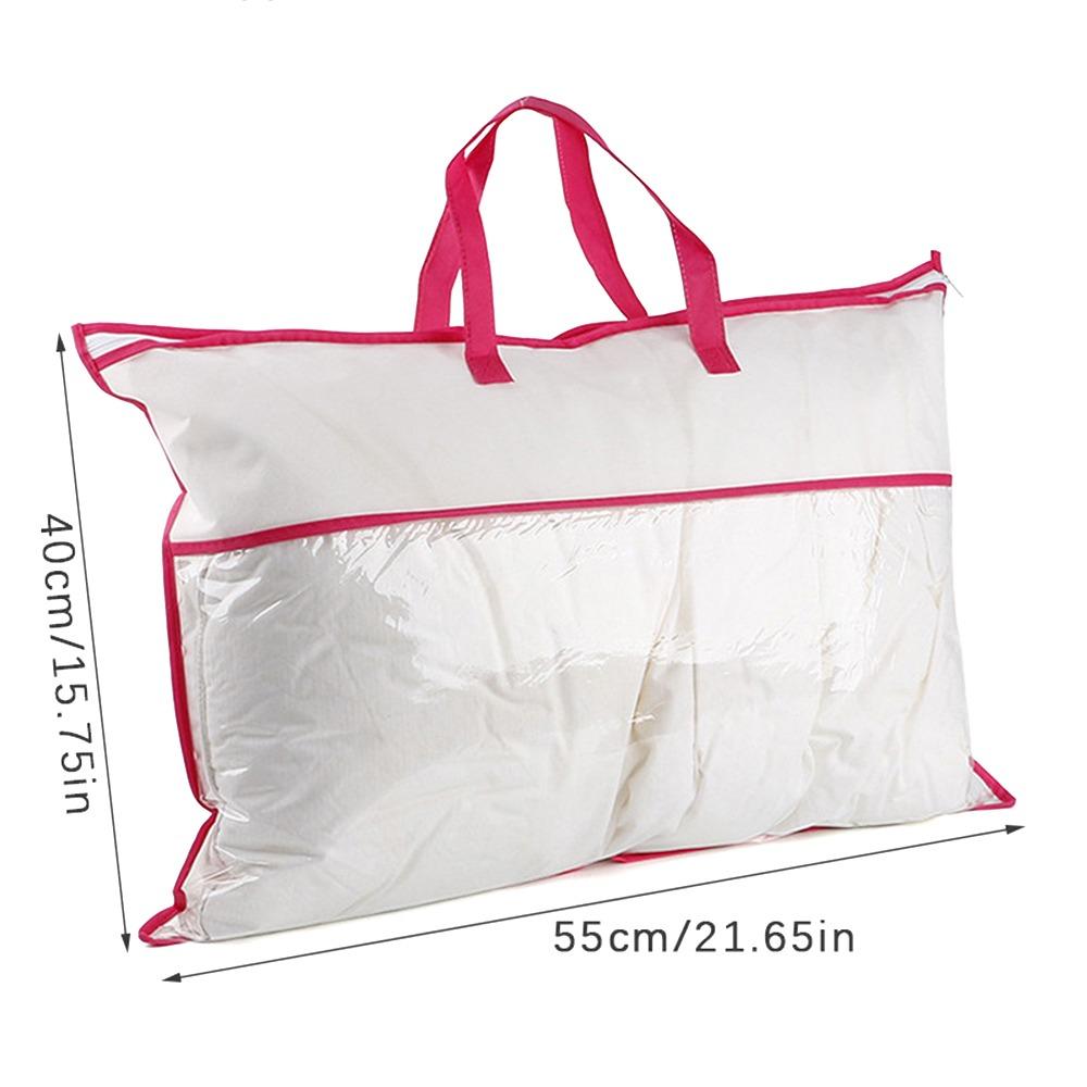 

Transparent Quilt Blanket Storage Bag with Zipper Tote Bag for Storing Pillows and Blankets Red-L(40x55cm)
