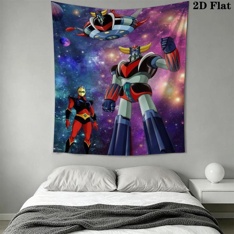 Grendizer Goldorak Wall Tapestry Aesthetic Wall Hanging Printed Fabric Blanket Decorative Tapestries for Bedroom Living Room Home Decor