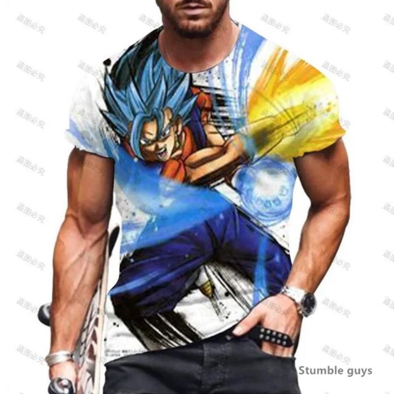 Summer Men's Gym Goku Tshirt Men Tops Super Saiyan Dragon Ball T-shirt Kakarot Vegeta Fitness