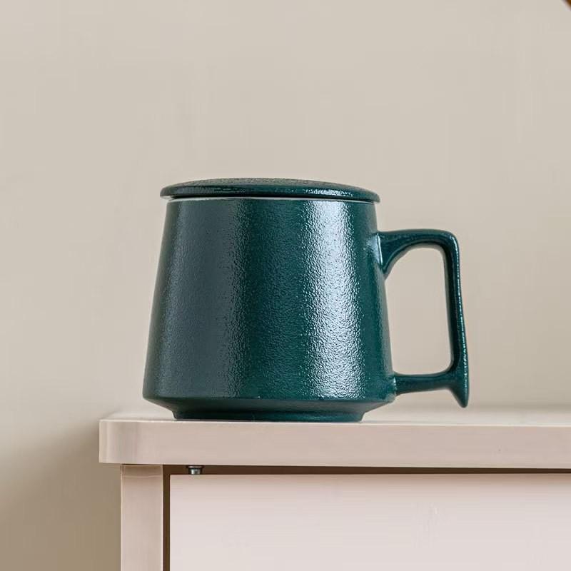 Hochwertiger matter Keramikbecher - Kaffeetasse mit großem Fassungsvermögen für Zuhause oder Büro, Option für individuelles Logo