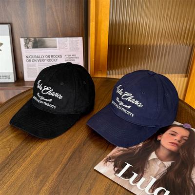 Sunscreen Cap Female Face Small Hat Female Spring and Summer Sunshade Cap Letter Embroidery Baseball Cap Soft Top Tide