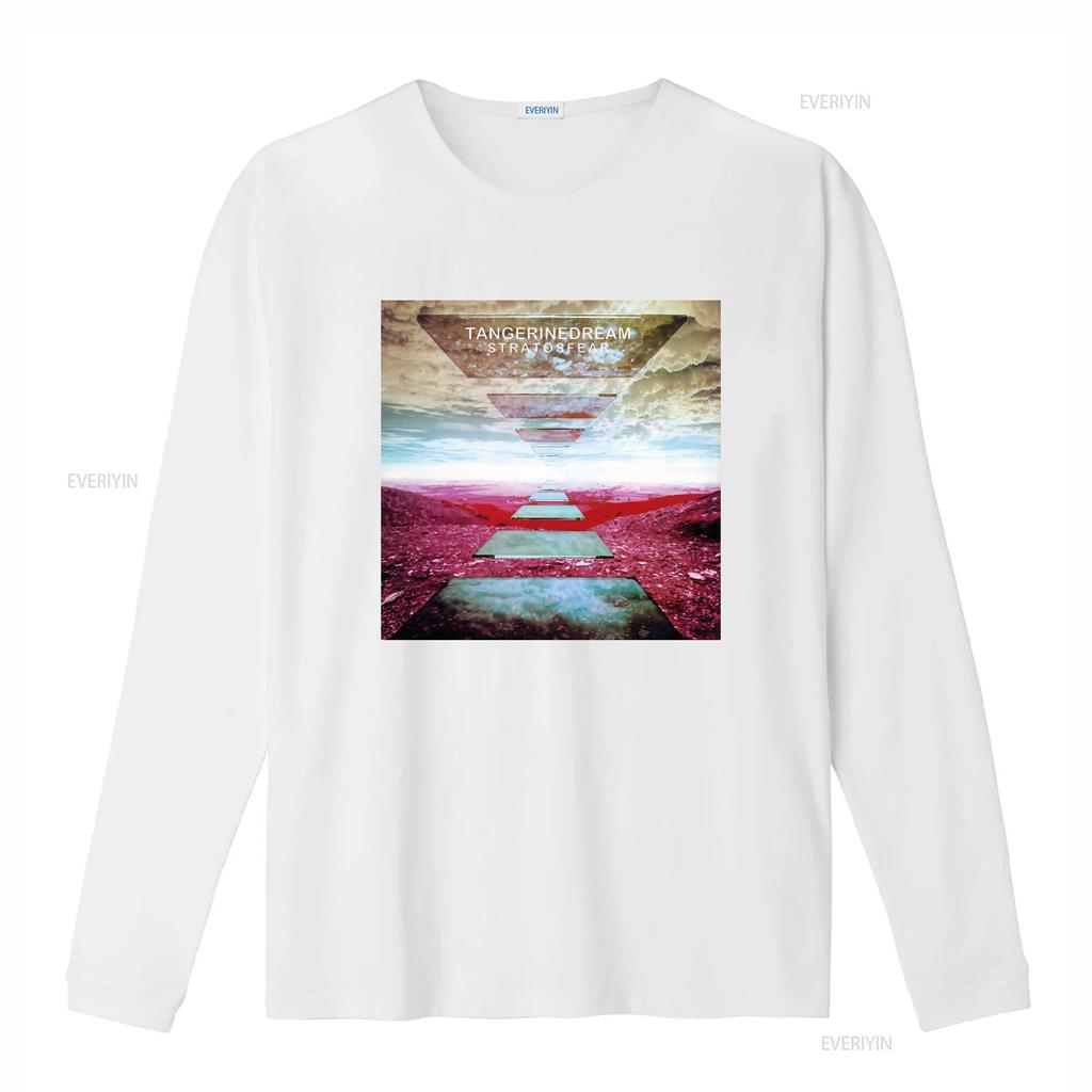 Camiseta de Algodón Suave Tangerine Dream Stratosfear Estampado Diseño Inspirado en Banda de Rock Retro Top Lavado Vintage Para Uso Diario