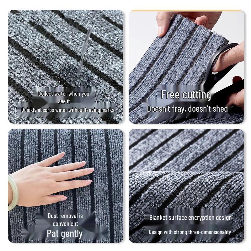 Premium PVC Backing Striped Non-Slip Water-Absorbent Floor Mat for Kitchen, Bathroom, Balcony, and Entrance.