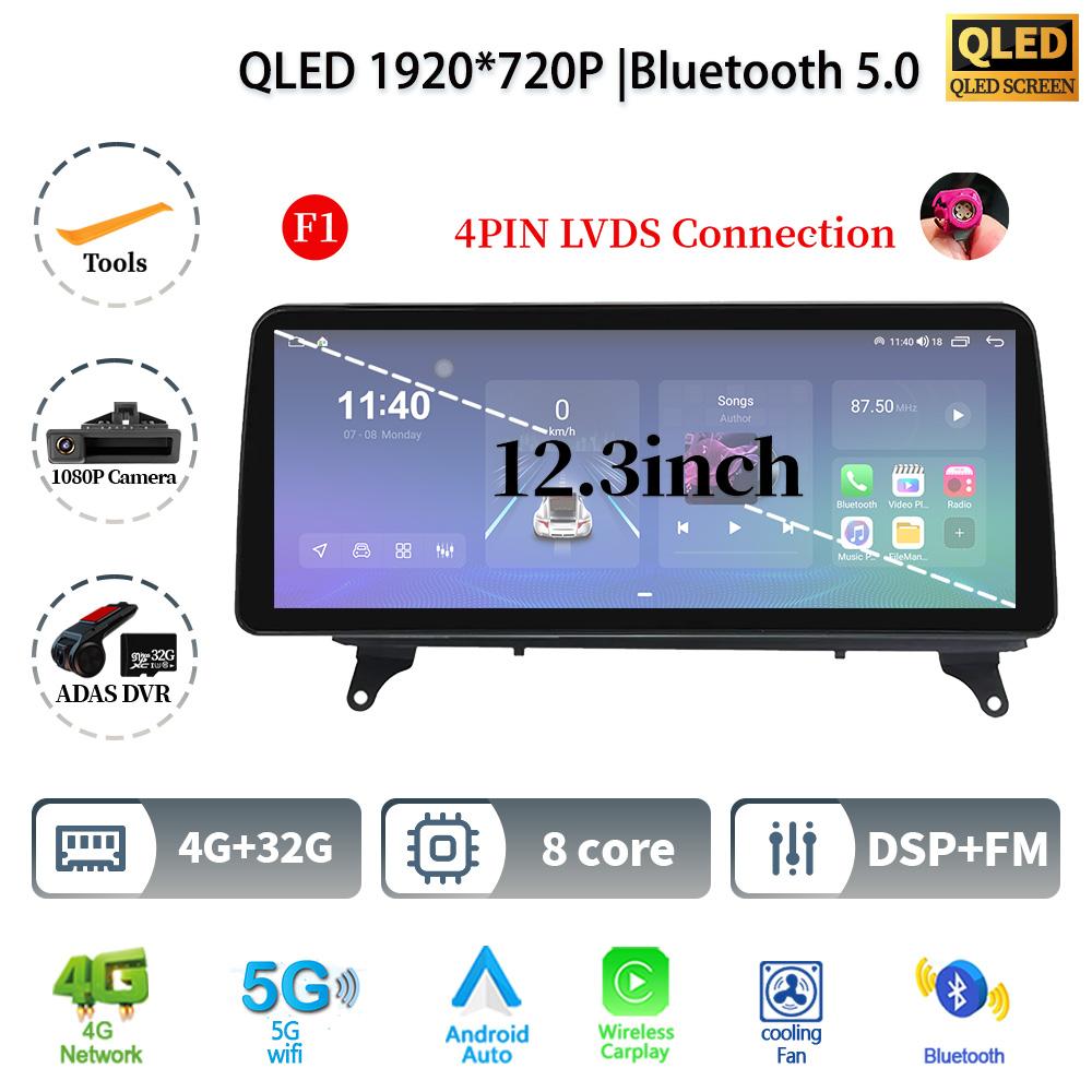 12.3" For BMW X5 E70 X6 E71 2007-2012 Android 14 Car Radio Multimedia 4G GPS Navigation Bluetooth Stereo CarPlay Touch Screen