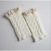 Womens Knitted Leg Warmers With Lace Trim Warm Boot Socks Winter High Calf Cover In Acrylic One Size